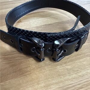 Burberry Black Leather Belt